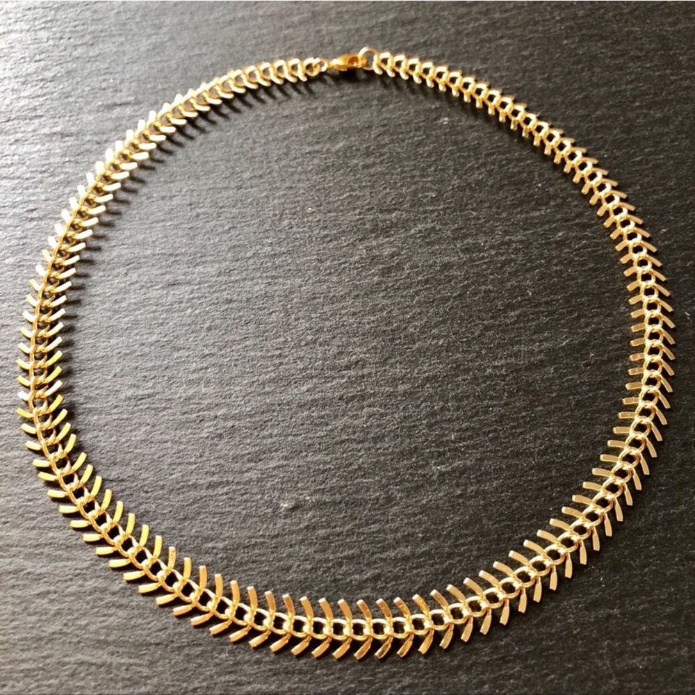 14K Gold Boho Fishtail Choker